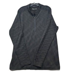 Under Armour Polo Shirt Mens Large Black Solid Loose Coupe HeatGear Zipper